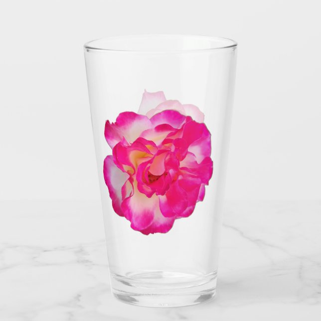 Lebendige Rosen-Trinkglas Glas (Rückseite)