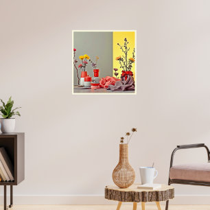 Lebendige Rot-Gelb-Anordnung Design Poster