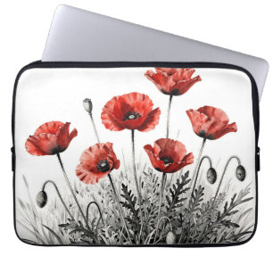 Lebendige Rote Mohnblumenwiese Laptopschutzhülle
