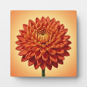 Lebendige rote orange Chrysantheme Blumen Botanik Fotoplatte