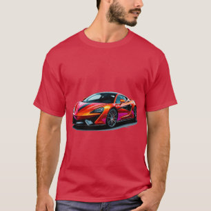 Lebendige rote Sportwagen-Illustration T-Shirt
