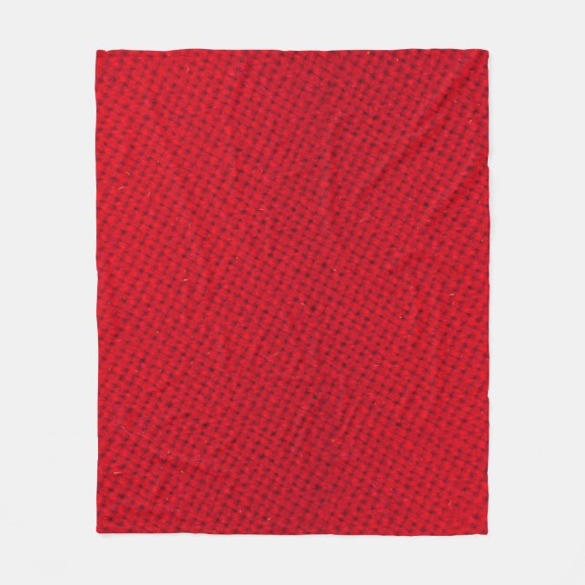 Lebendige rote Stofftextur Fleecedecke (Vorderseite)