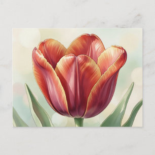 Lebendige rote Tulpen-Blumenkunst Postkarte