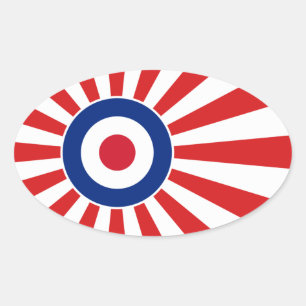 Lebendige Roundel-Mods JAPAN Ziel Scooter Ovaler Aufkleber