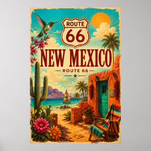 Lebendige Route 66 New Mexico Südwest-Kunst Poster