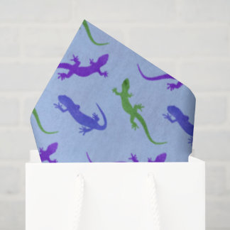 Lebendige Salamander-Silhouette in Blau Seidenpapier