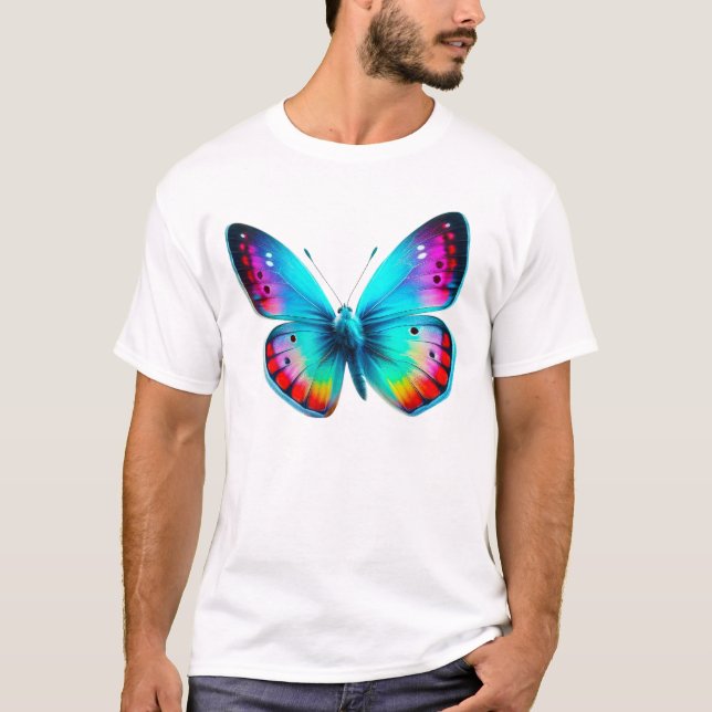 Lebendige Schmetterlingskunst T-Shirt (Vorderseite)