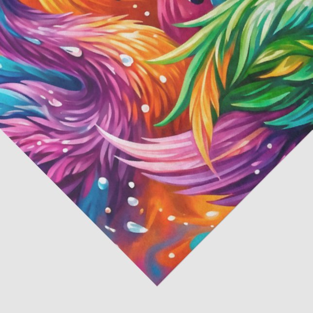 Lebendige Schwan-Traumlandschaft – Psychedelischer Seidenpapier (Ausschnitt)