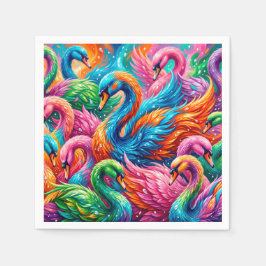 Lebendige Schwan-Traumlandschaft – Psychedelischer Serviette
