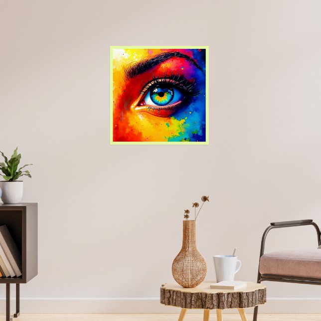 Lebendige Seele Farbige Augenmalerei  Poster (Wohnzimmer 3)