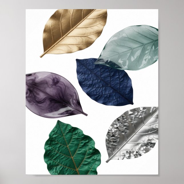 Lebendige Silber-Blatt-3D-Textkunst Poster (Vorne)