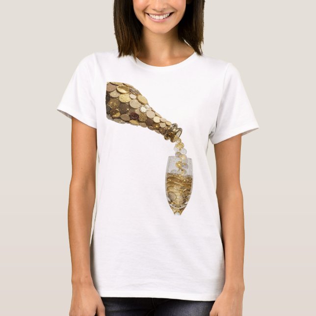 Lebendige Silber-GELDBEUTEL-Slogan-Design T-Shirt (Vorderseite)
