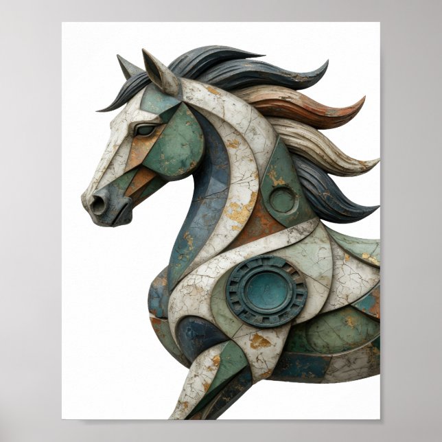 Lebendige silberne ABSTRACT ART Statement Design v Poster (Vorne)