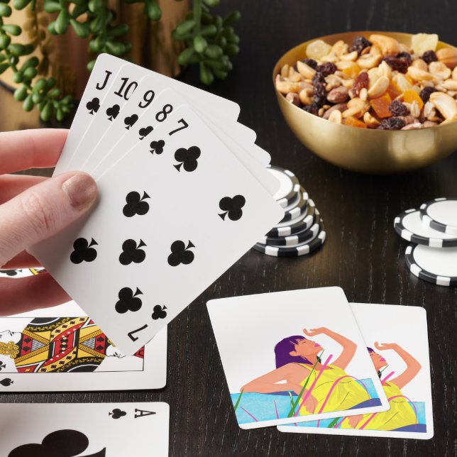 Lebendige Sommer Mädchen Klassische Spielkarten –  (In Situ)
