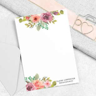 Lebendige Sommer-Wasserfarben-Florals-Schreibwaren Briefpapier