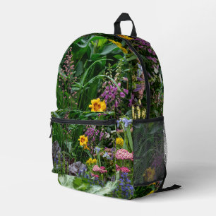 Lebendige Sommergarten-Blumenmuster-Hintergrund Bedruckter Rucksack