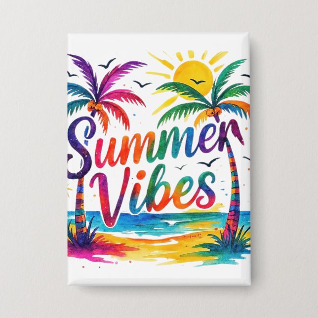 Lebendige Sommerstimmung Button (Vorderseite)