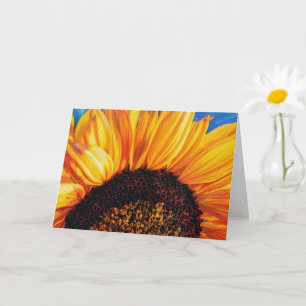 Lebendige Sonnenblumen-Kunst Blumen Grußkarte Karte