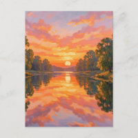 Lebendige Sonnenuntergangs-Flussreflexion