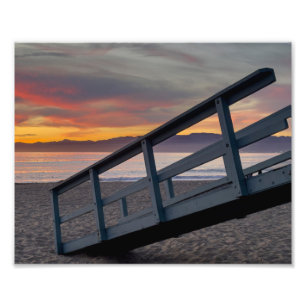 Lebendige Sonnenuntergangsfarbe - Marina Del Rey, Fotodruck