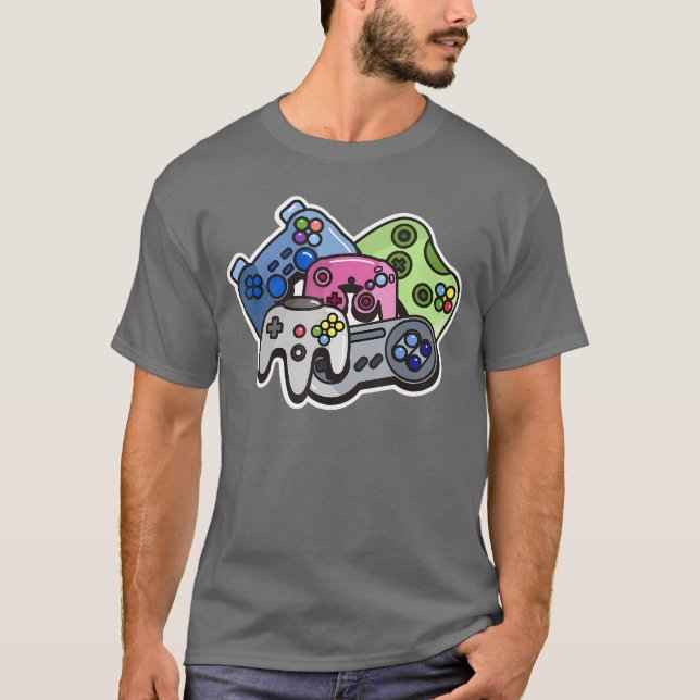 Lebendige Spielcontroller Video Geek Gaming Nerd G T-Shirt (Vorderseite)
