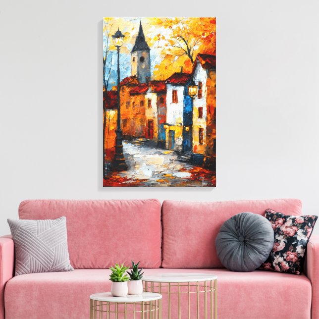 Lebendige Stadtlandschaft Leinwanddruck (Insitu (Wohnzimmer))