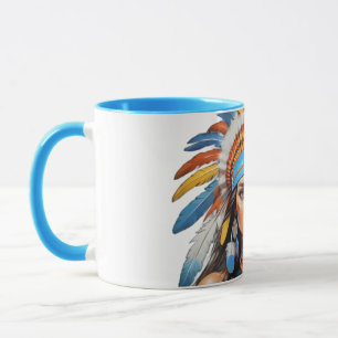 Lebendige Stammeskönigin Kaffeetasse Federkopfsc
