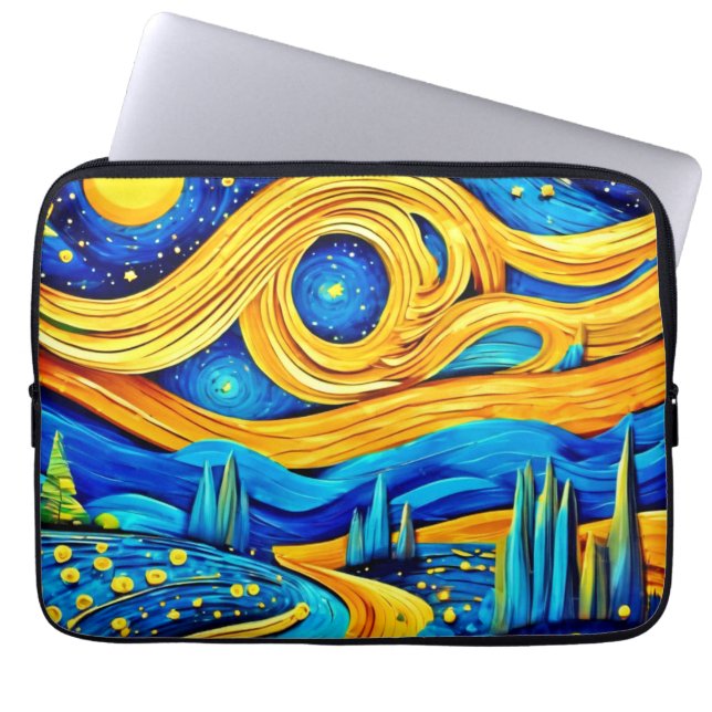 Lebendige Sternen Kunst Laptopschutzhülle (Vorderseite)