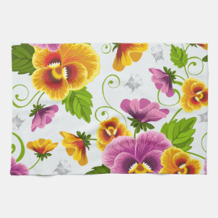 Lebendige Stiefmütterchen-Blüten Handtuch