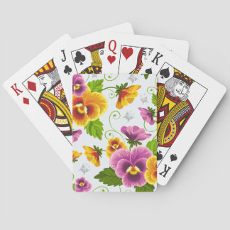 Lebendige Stiefmütterchen-Blüten Spielkarten