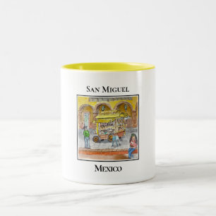 Lebendige Street-Food-Szene San Miguel Mexiko Zweifarbige Tasse