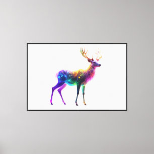 Lebendige Süße Leuchtende Neonhirsch-Kunst Leinwanddruck