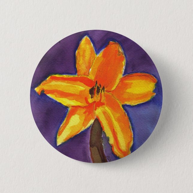 Lebendige Tageslilie Button (Vorderseite)