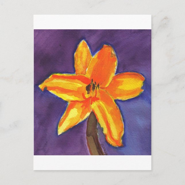 Lebendige Tageslilie Postkarte (Vorderseite)