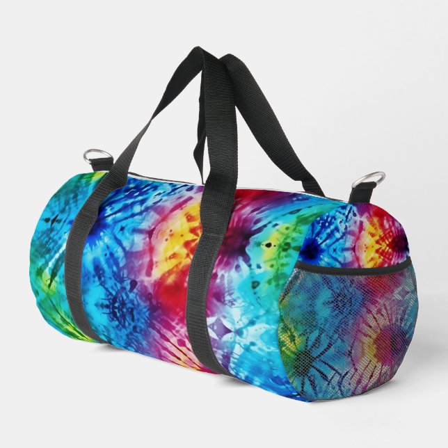 Lebendige Tie Dye Burst Weekender Tasche (Rechte Ecke)