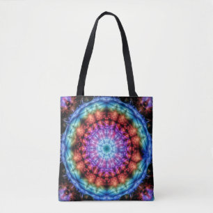 Lebendige Tie Dye Kaleidoskop Regenbogen Mandala