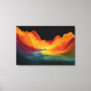 Lebendige Topographie Surrealistische Landschaft Leinwanddruck