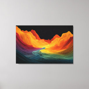 Lebendige Topographie Surrealistische Landschaft Leinwanddruck