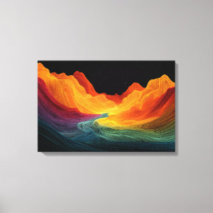 Lebendige Topographie Surrealistische Landschaft Leinwanddruck