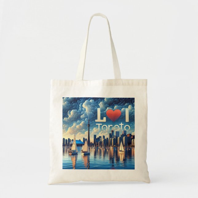 Lebendige Toronto Lake Tote Tragetasche (Vorne)