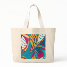 Lebendige tropische Batik-Fusion-Abstrakte Blätter