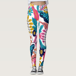 Lebendige tropische Blätter und exotische Botanik Leggings
