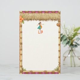 Lebendige tropische hawaiianische Tiki-Luau-Bambus Briefpapier