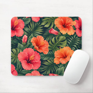 Lebendige tropische Hibiskusblüten Mousepad