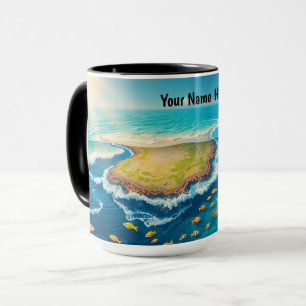 Lebendige tropische Insel und reiches Meeresleben Tasse