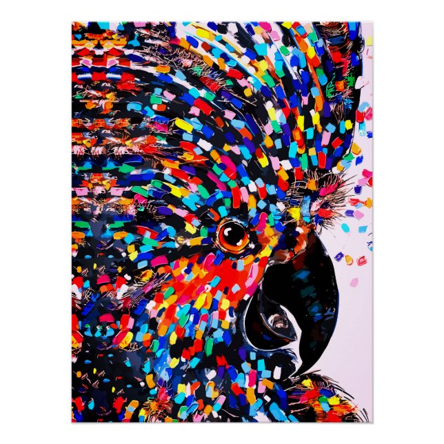 Lebendige tropische Vogelwandkunst im expressionis Poster (Vorderseite)