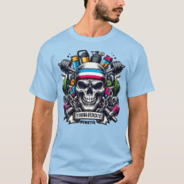 Lebendige Turnhalle-Monster-Motivations-Schädel-Fi T-Shirt