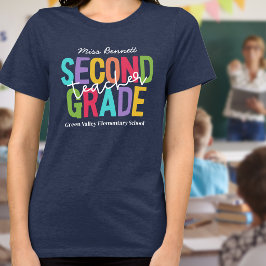 Lebendige Typografie Zweitklässler Lehrer Name hin Tri-Blend Shirt