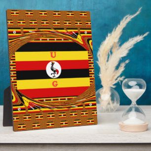 Lebendige Uganda-Flagge - Inspirierte Kunst Fotoplatte