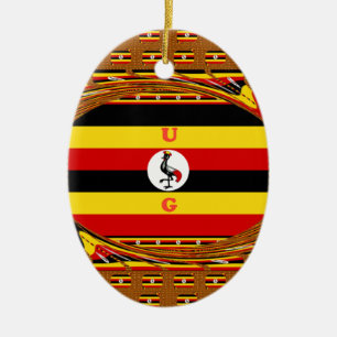 Lebendige Uganda-Flagge-Inspirierte Kunst Keramikornament